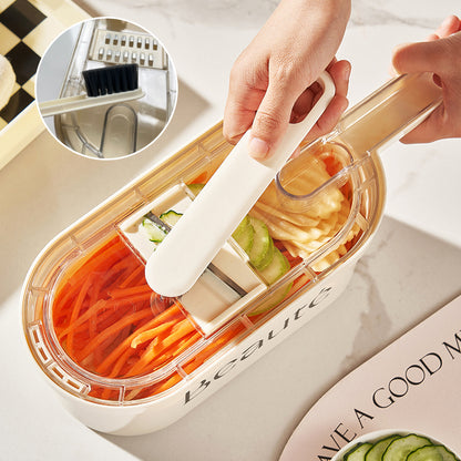 2023 New Multifunction Vegetable Cutter With Basket And Brush Portable Slicer Chopper Kitchen Tools