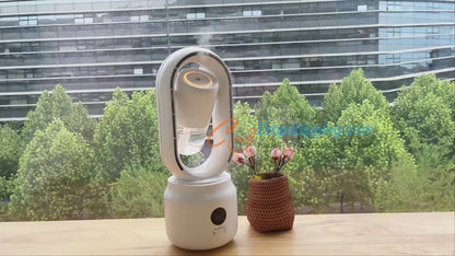 Summer Water Cooled Spray Mist Electric Fan USB Rechargeable Portable Wireless Air Humidifier Bladeless Ventilator Table Fan