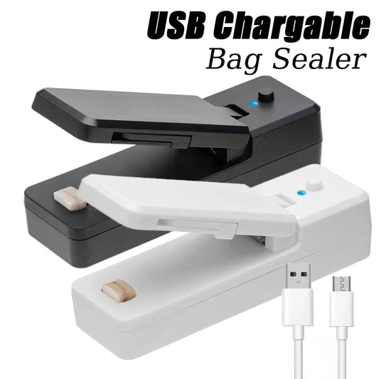 Portable 2 IN 1 USB Rechargeable Mini Bag Sealer Heat Sealers With Cutter Knife