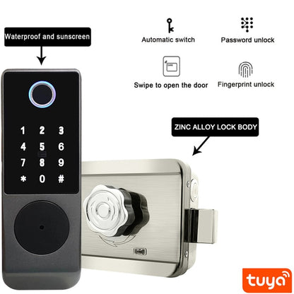 IP68 WIFI fingerprint magnetic card password key remote door lock