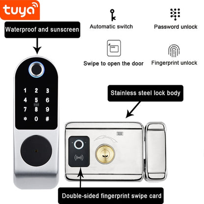 WIFI Remote Unlock Fingerprint Garden Gate Apartment Outdoor Waterproof Smart Lock