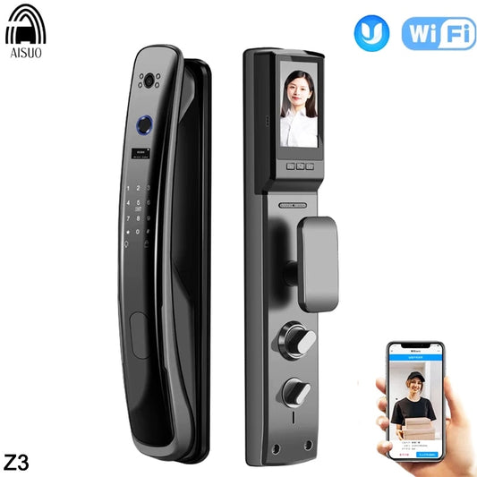 WIFI APP Mobile Phone Remote Unlock With Camera Fingerprint Fully Automatic Smart Door Lock