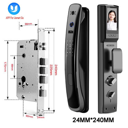 WIFI APP Mobile Phone Remote Unlock With Camera Fingerprint Fully Automatic Smart Door Lock