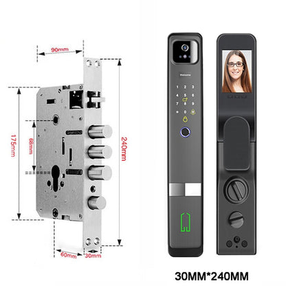 WIFI 3D Face Recognition Fingerprint Lock With Camera  Smart Automatic Door Lock