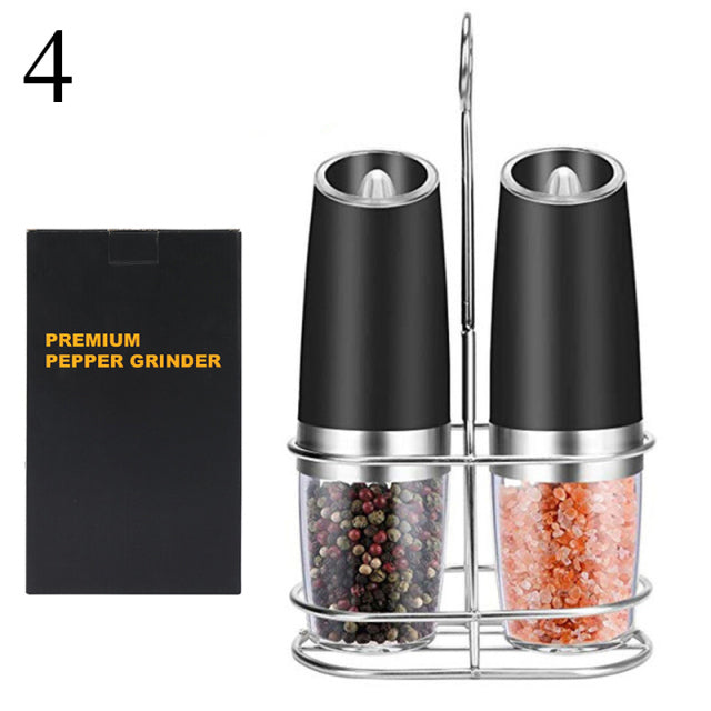Automatic Electric Salt and Pepper Grinders Stainless Steel Kitchen Gadget Sets