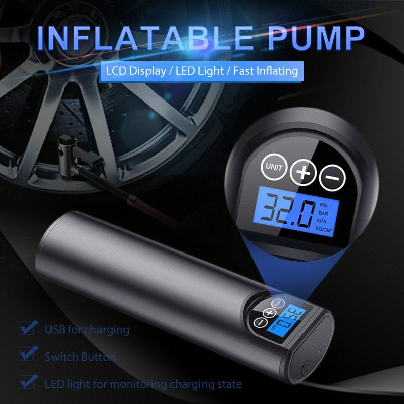 12V 150PSI Rechargeable Air Pump  Tire Inflator Cordless Portable Compressor