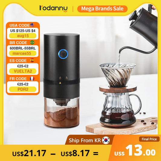 Automatic Portable Electric Coffee Grinder Home Travel USB Rechargeable