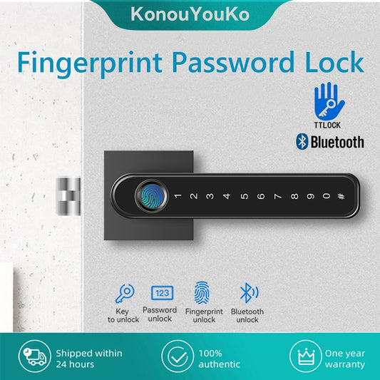 Biometric Fingerprint Locks Bluetooth WiFi Handle Password Keyless Security Protection