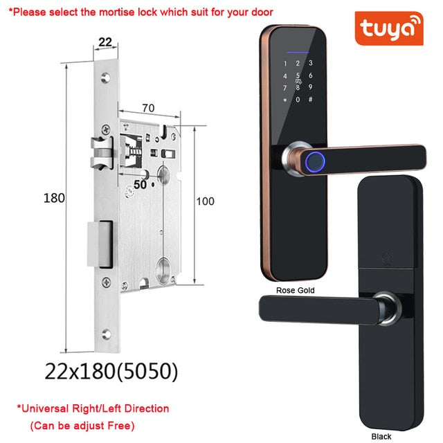 Wifi Electronic Smart Door Lock With Biometric Fingerprint / Smart Card / Password / Key Unlock/ USB Emergency Charge