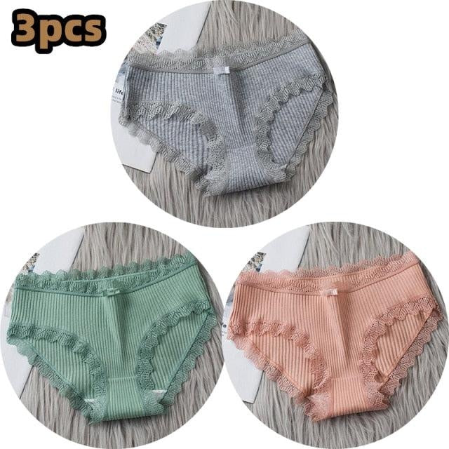 3PCS Easy Breathable Cotton Panties