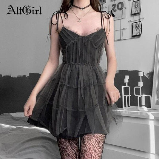 Dark Gothic Elegant Dress Women