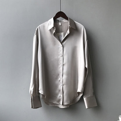 Vintage Satin Silk Shirt Blouse