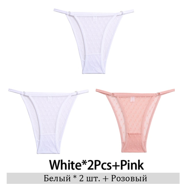 3PCS Sexy Transparent Low Waist Panties